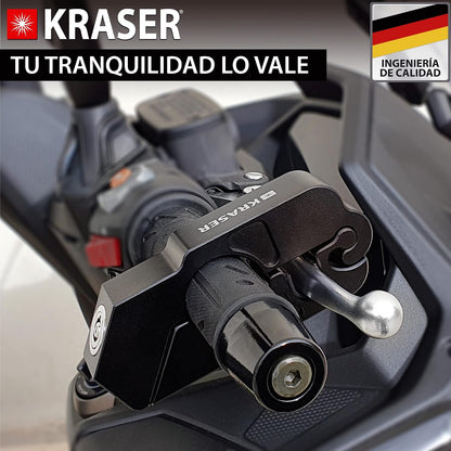 KRASER KR720B Cadeado mota travão guiador, bloqueio rápido click, fechadura de segurança anti-perfuração, bloqueio anti-roubo bloqueio manípulo acelerador travão embraiagem universal Scooter Quad