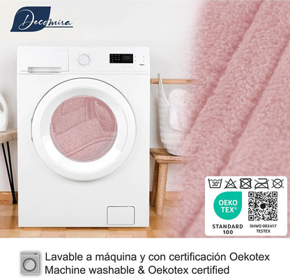Decomira Tapete de casa de banho antiderrapante | Tapete super absorvente e lavável na máquina | para casa de banho, chuveiro, banheira ou tapete WC | rosa - 40 x 60 cm