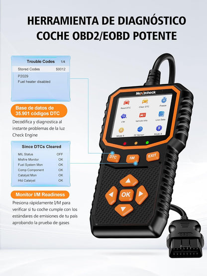 OBD2 Diagnóstico carro scanner OBD: Máquina diagnóstico OBD2 multimarca  - leitor diagnóstico para apagar códigos de erro controlar luz motor compatível BMW Mercedes Audi veículos