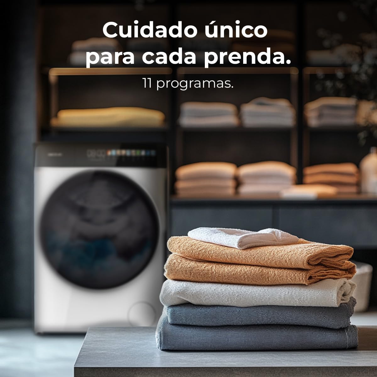 Cecotec Máquina de lavar roupa 10 Kg Carregamento frontal Autodose Bolero DressCode 10900 Autodose Inverter FullColor A 1400RPM, Baixo Consumo, Ecrã FullColor 10,3", 11 Programas, Motor Inverter Plus [Classe energética A]