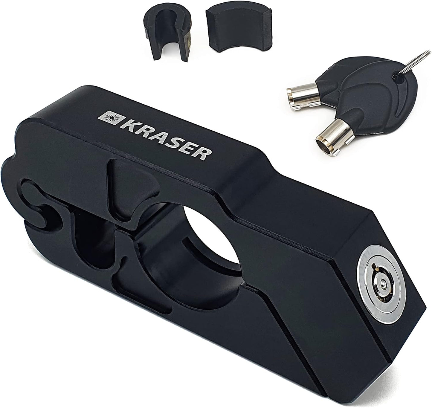 KRASER KR720B Cadeado mota travão guiador, bloqueio rápido click, fechadura de segurança anti-perfuração, bloqueio anti-roubo bloqueio manípulo acelerador travão embraiagem universal Scooter Quad