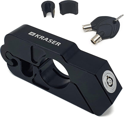 KRASER KR720B Cadeado mota travão guiador, bloqueio rápido click, fechadura de segurança anti-perfuração, bloqueio anti-roubo bloqueio manípulo acelerador travão embraiagem universal Scooter Quad