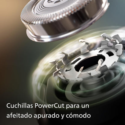 Philips Série X3000 Afeitadora Elétrica para Homem, Máquina de Barbear com Cortapatillas, 27 lâminas, Cuida da pele, 45 minutos de uso, Para Seco e Húmido, Recarrregável, X3053/00, Azul