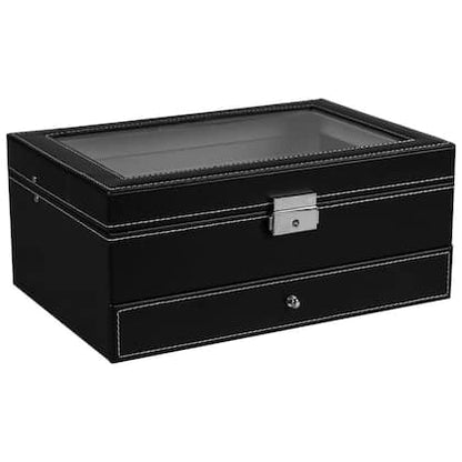 Porta Relogio Expositor Luxo 12 Relogios Pulseira Anel Joias Acessorios Estojo Organizador Mesa Bancada Loja Resistente Duravel - Ab.MIDIA