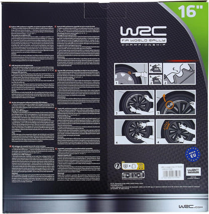 WRC 007599 4 tampões, 16 polegadas, turbo bicolor preto e cinzento
