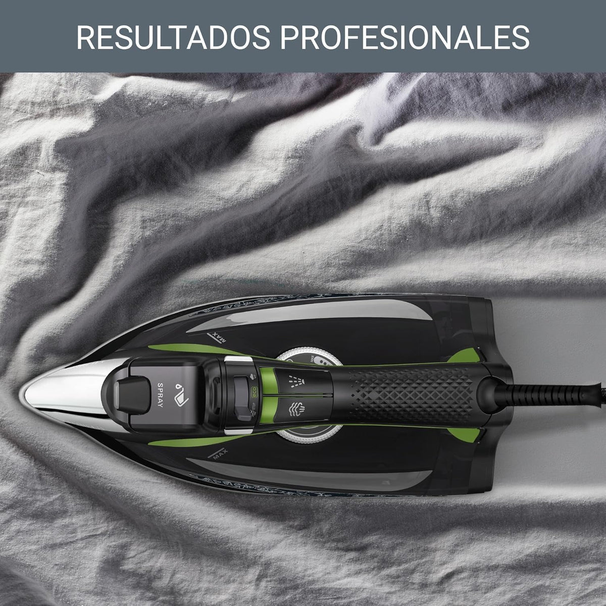 Rowenta Intelligence Force, Plancha de vapor, Golpe de vapor 190 g/min Potencia de 2700W, Suela Microsteam 400 HD 3D,