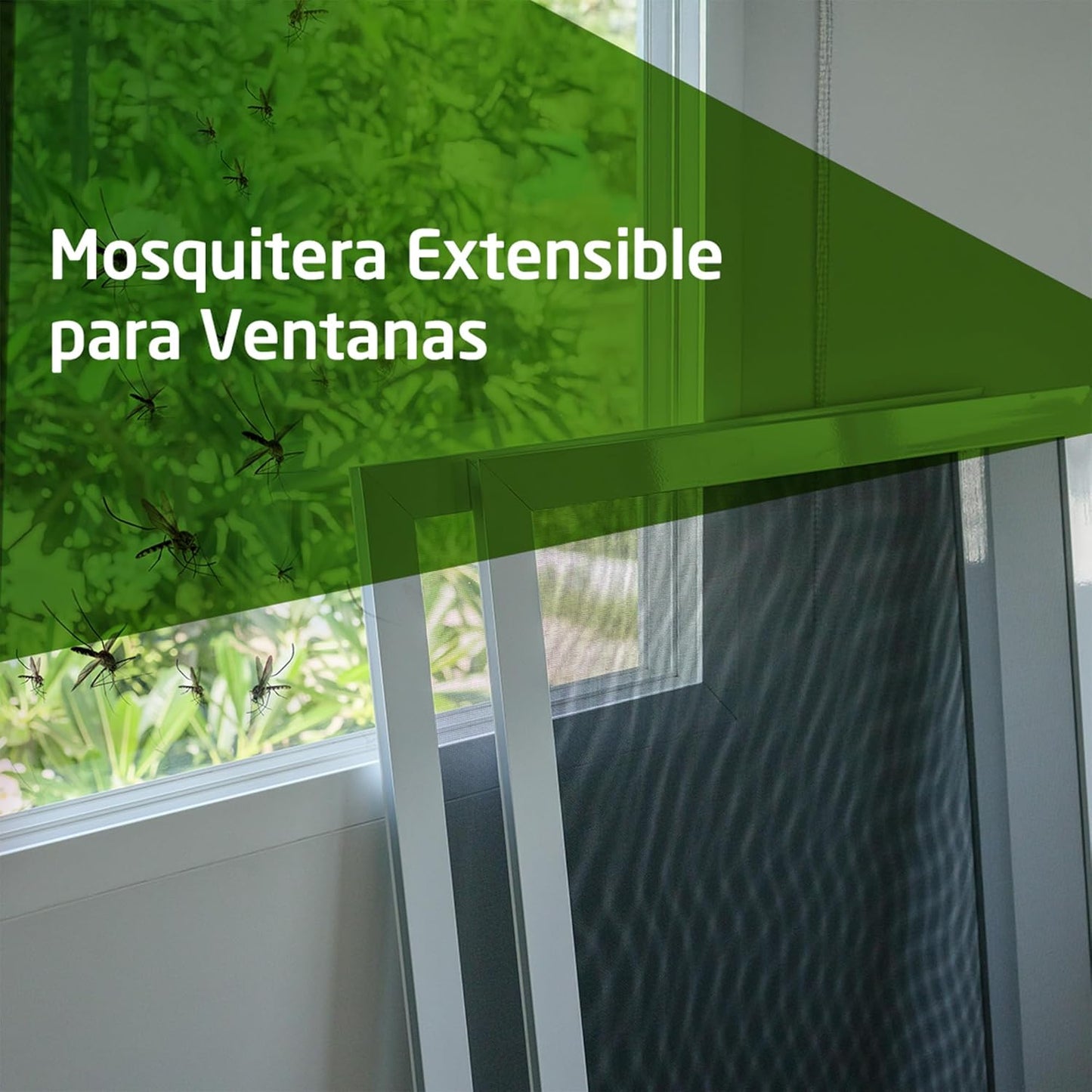 Amig Rede mosquiteira extensível para janelas, instalação sem parafusos, cabe na calha da persiana - 70 x 50 cm, ajustável até 130 cm