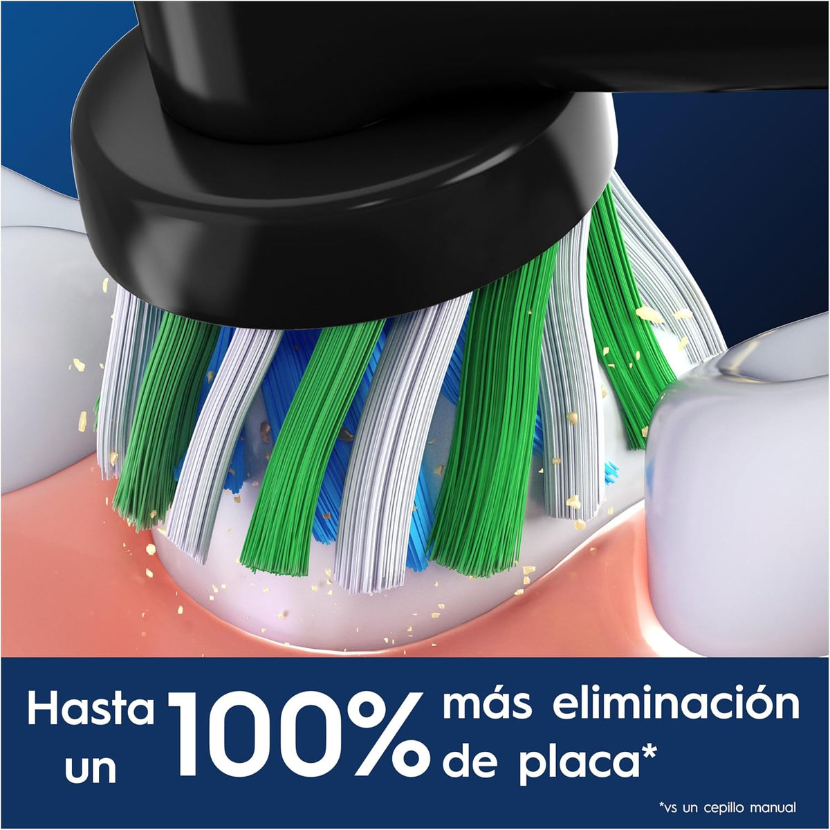 Oral-B Pro CrossAction Cabeças de Substituição ORIGINAIS para Escova de Dentes Elétrica Oral B Pro, Pack de 10 Reposições Com Indicador de Uso, Preto (Tamanho Buzón)