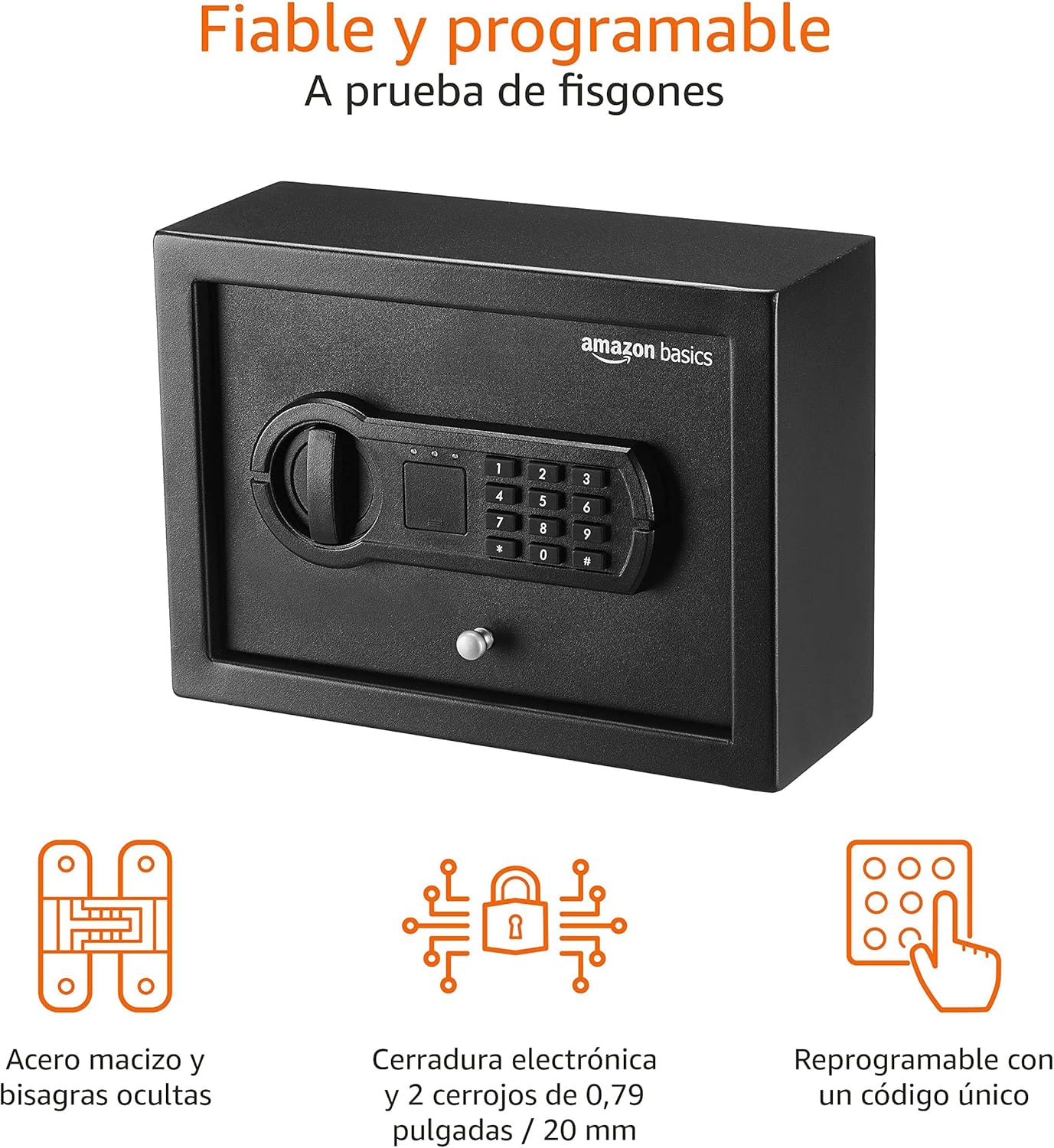 Amazon Basics Caixa de segurança de secretária, pequena e fina