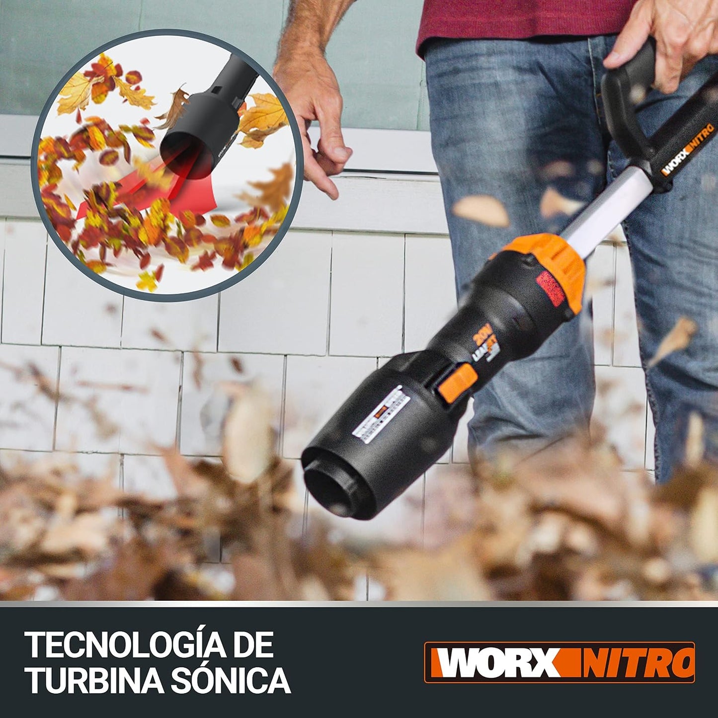 WORX WG543E.9 Soprador de folhas 20 V nitro, super leve 1,7 kgh