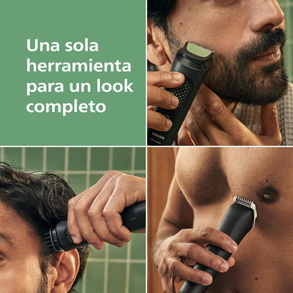 Philips Recortador Tudo em Um Série 3000, Kit 9 em 1, Aparador e Cortador de Cabelo Masculino para Rosto, Cabelo e Corpo, Barba, Lâminas Autoafiáveis Suaves com a Pele, 12 comprimentos, MG3946/15