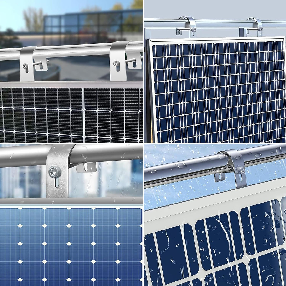Suporte de Fixação para Painéis Solares – 2 Ganchos Universais para Varanda