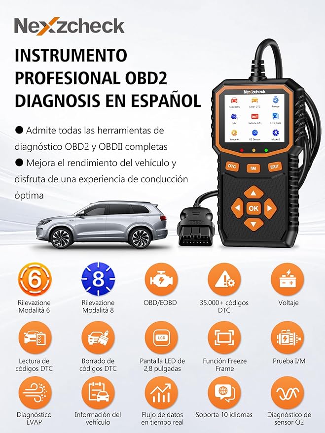 OBD2 Diagnóstico carro scanner OBD: Máquina diagnóstico OBD2 multimarca  - leitor diagnóstico para apagar códigos de erro controlar luz motor compatível BMW Mercedes Audi veículos