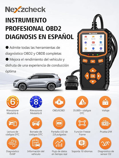 OBD2 Diagnóstico carro scanner OBD: Máquina diagnóstico OBD2 multimarca  - leitor diagnóstico para apagar códigos de erro controlar luz motor compatível BMW Mercedes Audi veículos