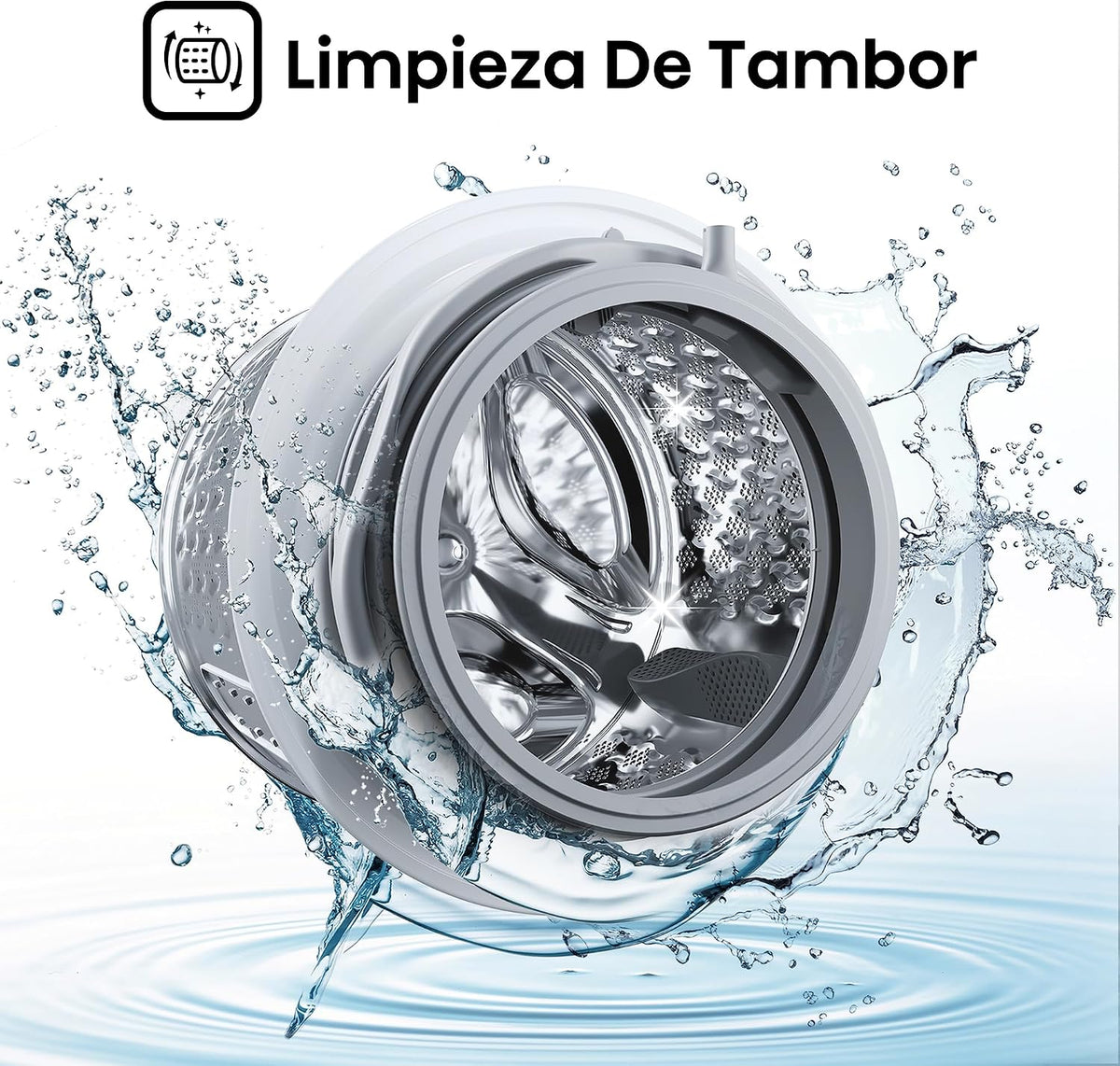 Hisense WFVB7012EM Máquina de lavar a vapor, carregamento frontal de 7 kg, 1200 rpm, 15 programas, controlo inteligente de oscilação de bateria, Display LED, programa rápido, branco [Classe energética D]