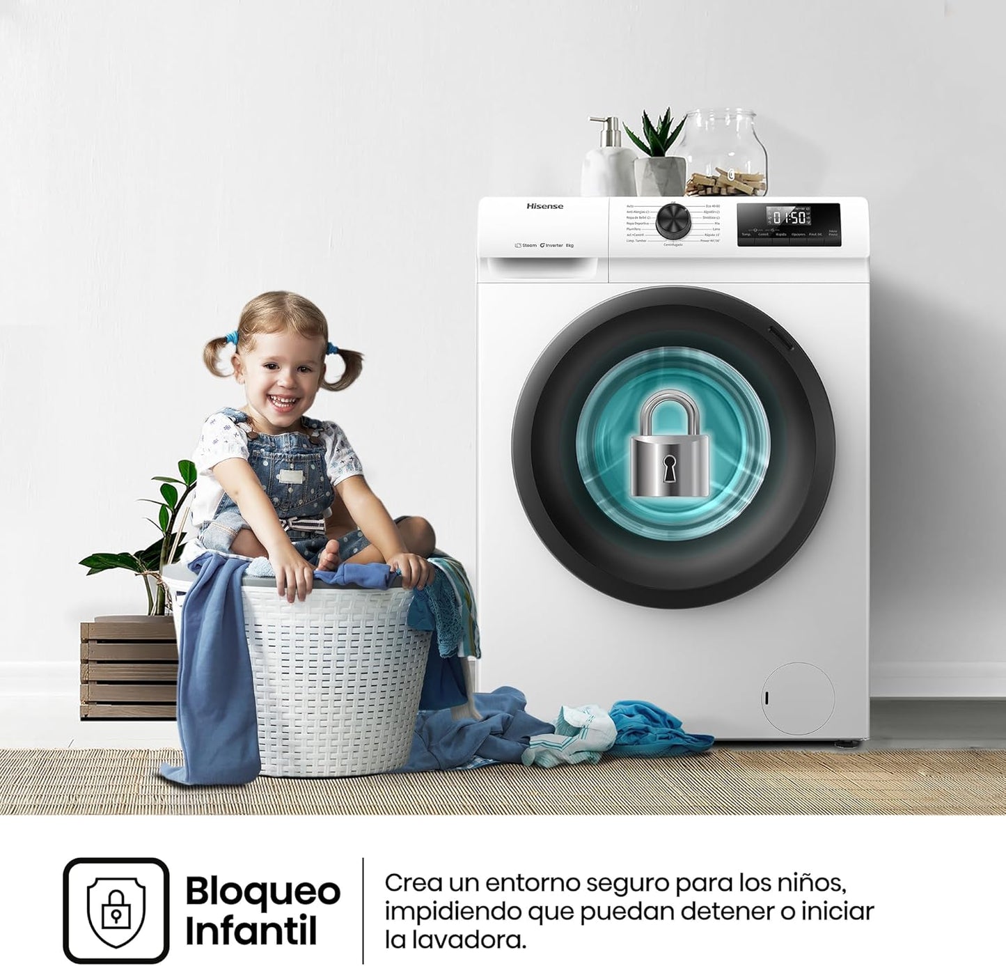 Hisense WF1Q8041BW2 - Máquina de lavar, Classe A, 8 Kg