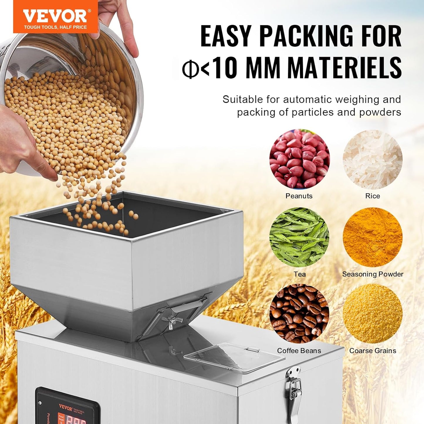 VEVOR Máquina de enchimento de pó, 1-100 g, máquina de enchimento automática inteligente
