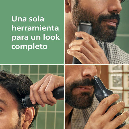 Philips Recortadora Todo En Uno series 3000, Kit 7 em 1, Aparador e corta-pelos para homem para rosto e cabelo, barba, lâminas autoafiáveis suaves com a pele, 10 comprimentos, MG3930/15