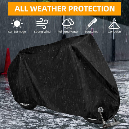 Capa para Moto, XXL Impermeável para Motocicleta Outdoor&Indoor em Poliéster, Capa para Scooter e Bicicletas, Proteção Anti-Pó/UV, Lona para Interior e Exterior com Orifícios de Bloqueio