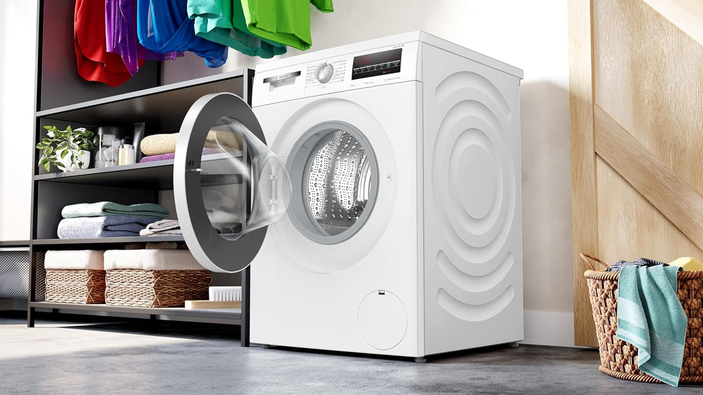 Bosch Máquina de lavar roupa, instalação livre, 8 kg, série 6, EcoSilence, branco, WUU28T63ES | Cuide das suas roupas e da sua casa com o motor EcoSilence para uma lavagem discreta e eficiente. [Classe energética A]