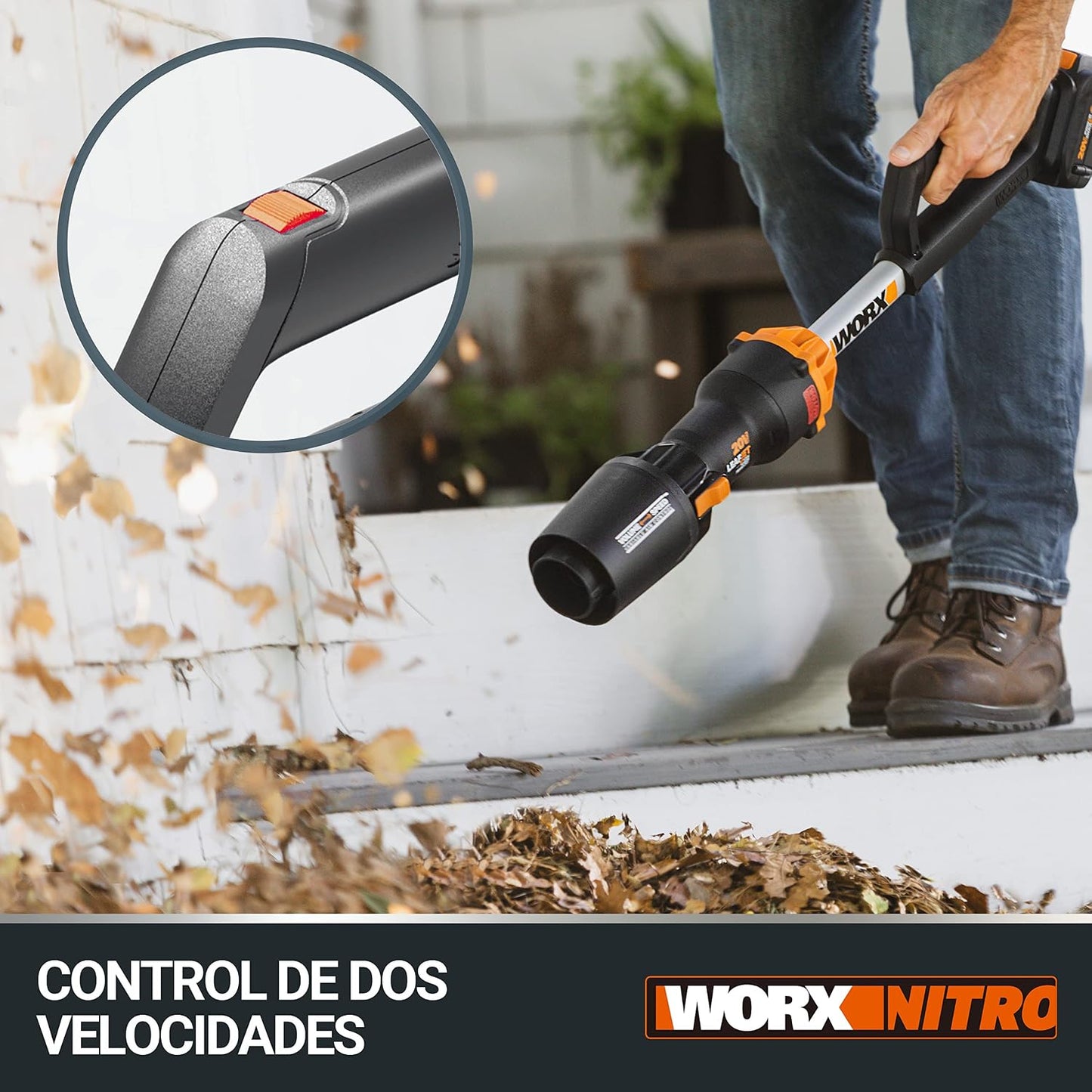 WORX WG543E.9 Soprador de folhas 20 V nitro, super leve 1,7 kgh