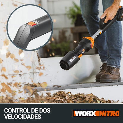 WORX WG543E.9 Soprador de folhas 20 V nitro, super leve 1,7 kgh