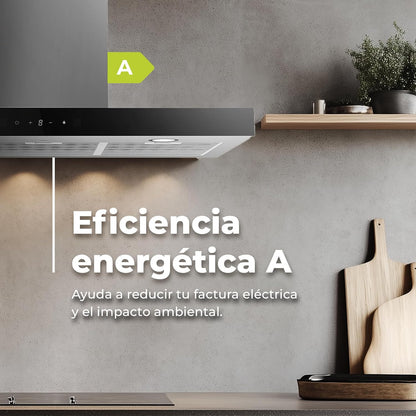 EVVO Exaustor decorativo CE36, 90 cm de largura, potência 650 m³/h
