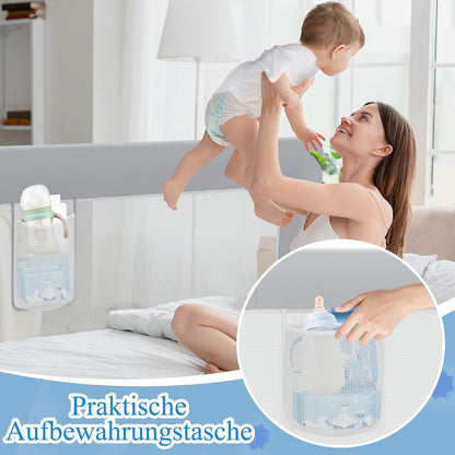 Trilho de cama AufuN, proteção contra quedas, portátil, 180 cm, trilho de cama infantil dobrável para crianças, trilho de cama de bebê, dobrável, portátil, cama de proteção para bebês e crianças na cama dos pais, cinza