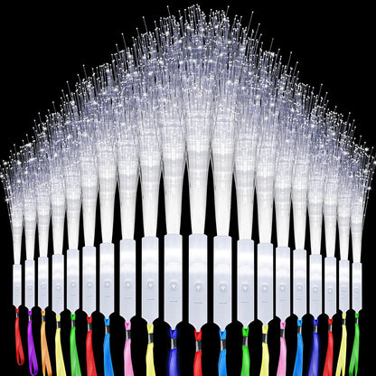 Pacote com 152 varinhas de fibra óptica brancas, varinhas luminosas de LED, a granel com 3 modelos piscantes, bastões piscantes para brilhar no escuro, lembrancinhas de festa de aniversário, casamento, Halloween, Natal, 8 cores
