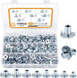 Conjunto VIGRUE de 175 porcas drive-in com 4 pontas drive-in, aço galvanizado, disponível em M5, M6, M8, M10, rosca de impacto para fixação de componentes, para madeira, plástico