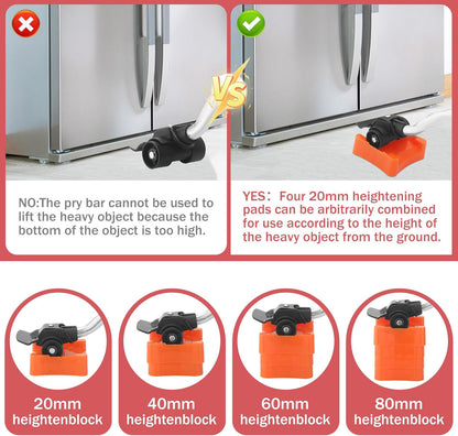 Conjunto de elevador de móveis, rodas para mover com 4 rodas 360 graus, carga 500 kg, transportador