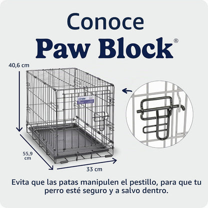 MidWest Homes for Pets ICrate Gaiola dobrável de 59 cm para cães XS, uma única porta com painel divisor, bandeja à prova de fugas e fechos seguros, de arame de metal, portátil e fácil de montar