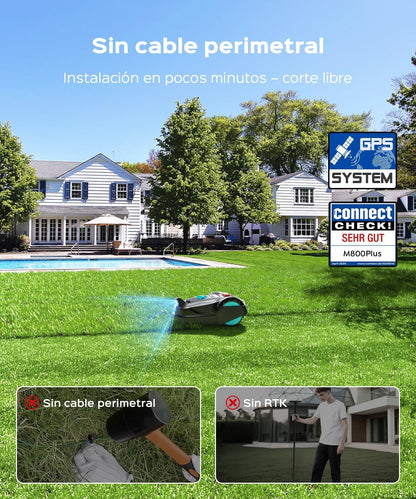 YARDCARE M800Plus Robot corta-relvas sem cabo perimetro, máximo 800 m²,