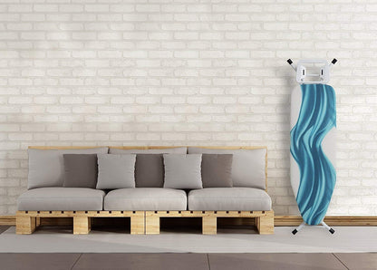 Mabel Home Altura ajustável, luxo, 4 pernas, tábua de passar, cobertura extra, estampado azul/branco