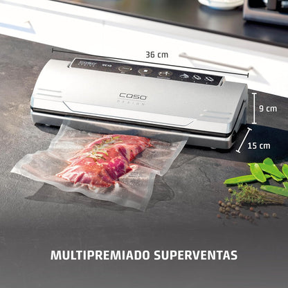 CASO VC 10 - Embaladora a vácuo doméstica compacta - máquina a vácuo de alimentos - costura de soldagem de 30 cm de comprimento e estável - Aplicação gratuita Food Manager - prateado
