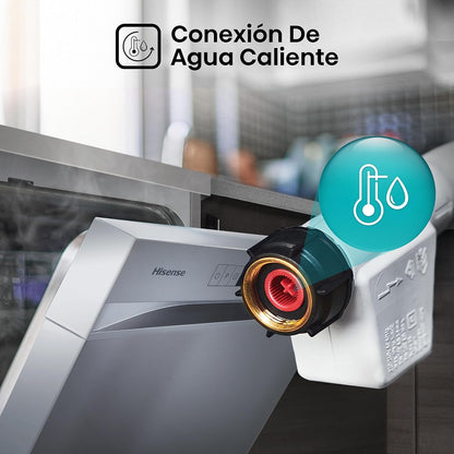 Hisense HS622E10X - Máquina de lavar louça, capacidade para 13 serviços, 60 cmHisense HS622E10X - Máquina de lavar louça, capacidade para 13 serviços, 60 cm