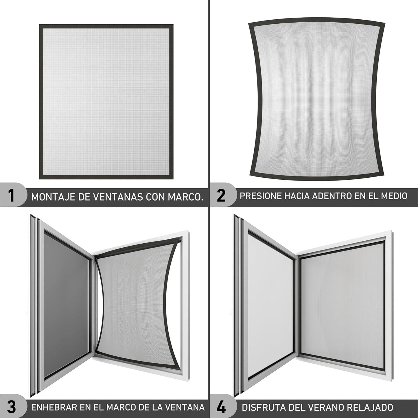 Windhager Mosquiteiro para janela com moldura "Pop-Up Screen", 100 x 120 cm