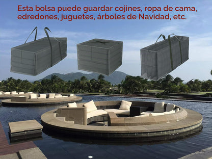 Bolsa de Armazenamento para Almofadas de Móveis de Jardim, Impermeável, Resistente ao Pó, Anti-UV, Tela Oxford 600D, 175x80x65cm, Bolsa para Guarda de Árvore de Natal com Alça e Zíper