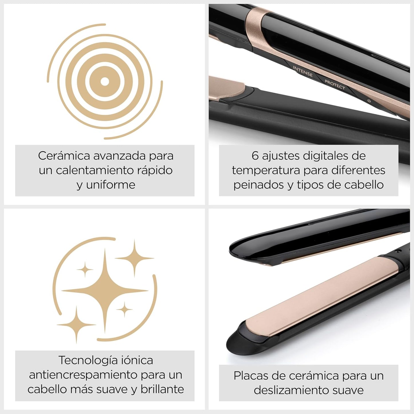 BaByliss Ferro de cabelo super smooth - tecnologia iónica anti-frizz, tapete térmico, placas de cerâmica