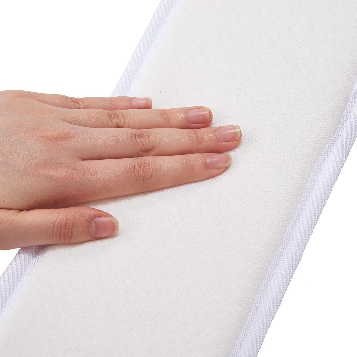 Conector de colchão Qucover Bed Bridge Pad, conversor de tamanho duplo para king size - enchimento instantâneo de espuma hipoalergênica para espaços entre camas, 74 x 5 x 3 polegadas + cinto fixo de 33 pés para hóspedes que ficam em reuniões familiares