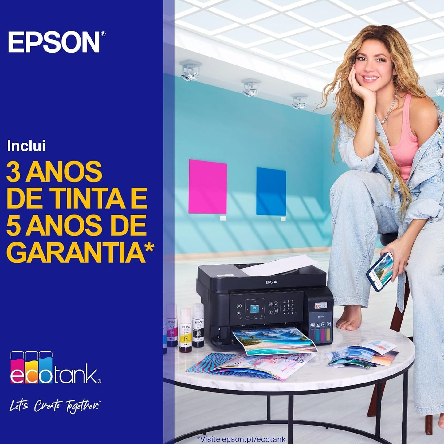 Epson Impressora multifunções EcoTank ET-2862 A4 com depósito de tinta, ligação Wi-Fi e até 3 anos de tinta incluída