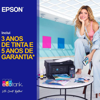 Epson Impressora multifunções EcoTank ET-2862 A4 com depósito de tinta, ligação Wi-Fi e até 3 anos de tinta incluída