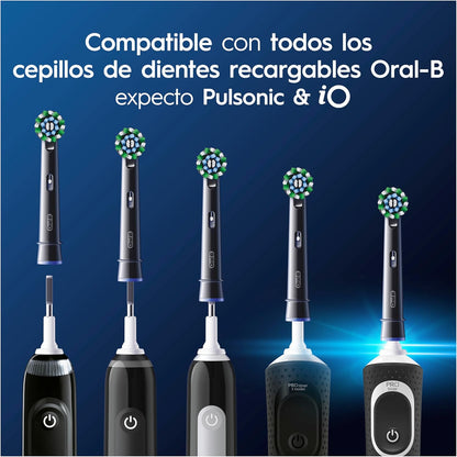 Oral-B Pro CrossAction Cabeças de Substituição ORIGINAIS para Escova de Dentes Elétrica Oral B Pro, Pack de 10 Reposições Com Indicador de Uso, Preto (Tamanho Buzón)