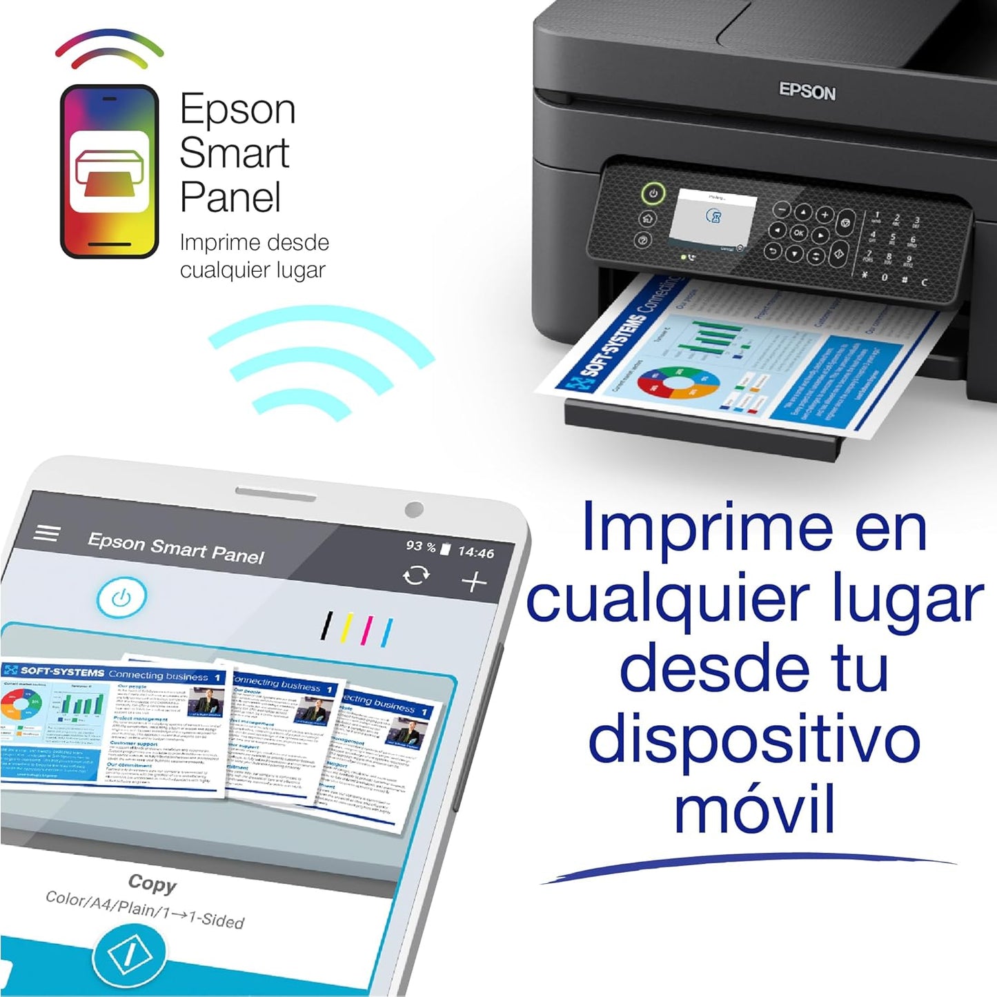 Impressora a jato de tinta multifuncional WorkForce WF-2950DWF A4 com conectividade sem fios