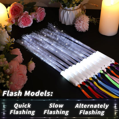 Pacote com 152 varinhas de fibra óptica brancas, varinhas luminosas de LED, a granel com 3 modelos piscantes, bastões piscantes para brilhar no escuro, lembrancinhas de festa de aniversário, casamento, Halloween, Natal, 8 cores