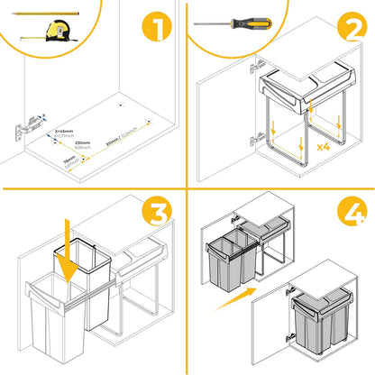 EMUCA - Recipiente de reciclagem para móvel de cozinha