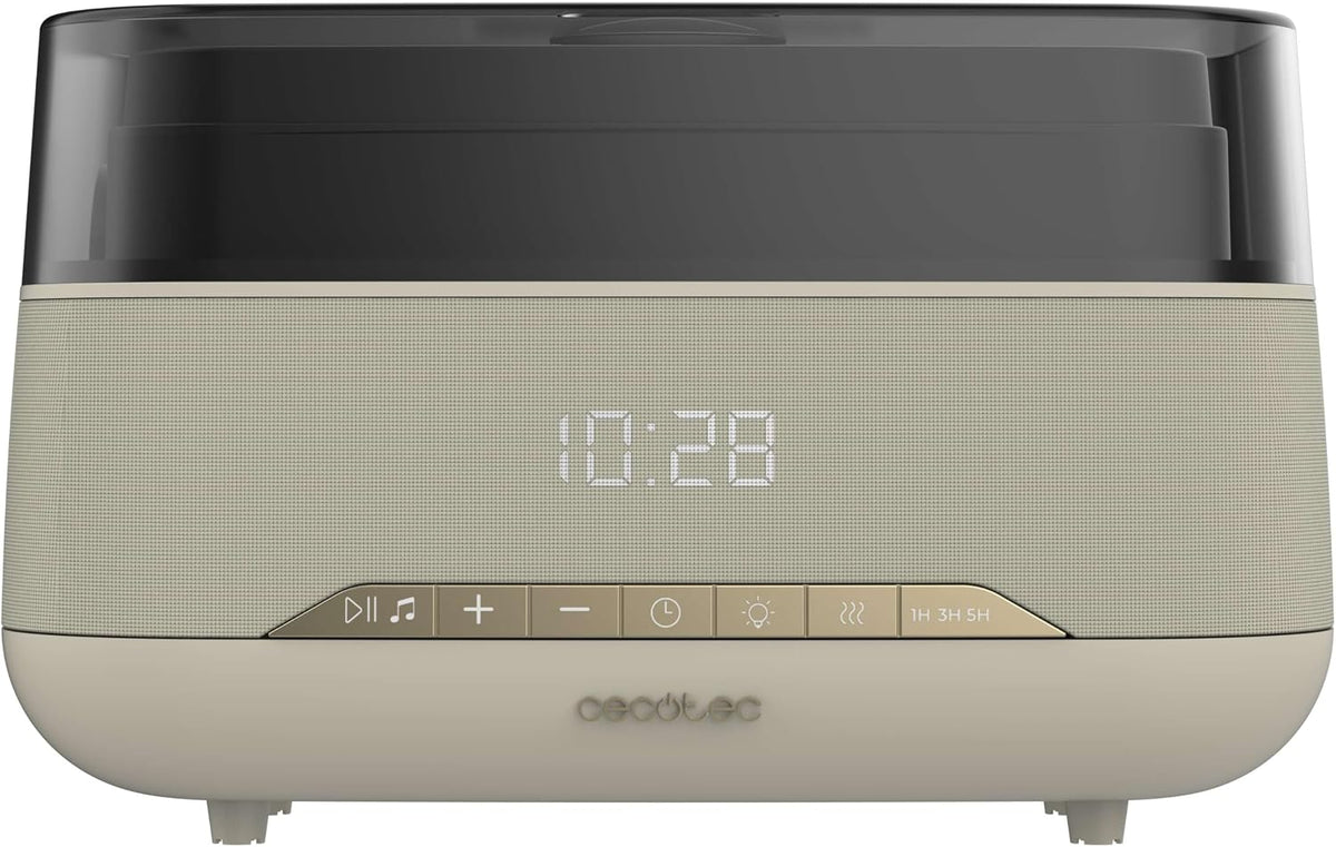 Cecotec Difusor de aromas, humidificador ultra-sónico, 300 ml, PureAroma 1300 Hydra Speaker. Altifalante Bluetooth, luz LED, temporizador 5h, 3 modos de vapor, aromaterapia, cobertura de 25 m²