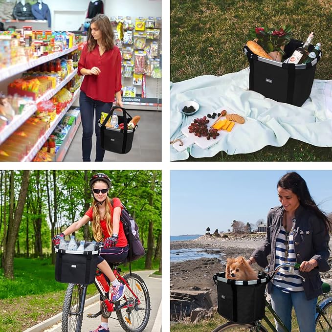 Cesto de Bicicleta RAYMACE – Frontal, Dobrável e Amovível com Fixação Rápida
