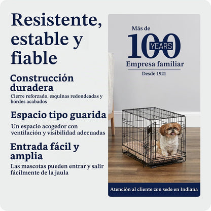 MidWest Homes for Pets ICrate Gaiola dobrável de 59 cm para cães XS, uma única porta com painel divisor, bandeja à prova de fugas e fechos seguros, de arame de metal, portátil e fácil de montar
