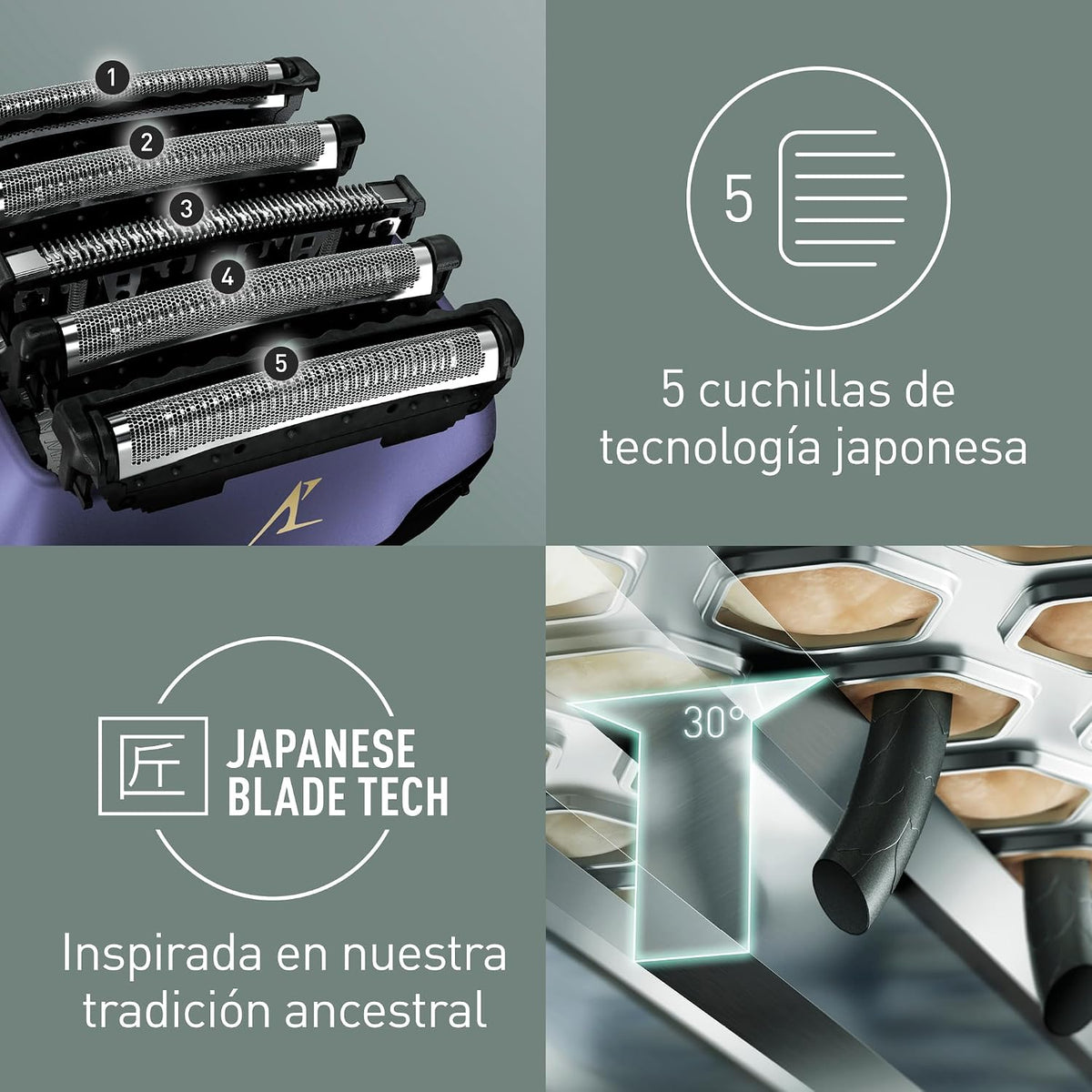 Panasonic Série 800 ES-LV67 Máquina de barbear premium (Motor ultrarrápido, 5 lâminas de precisão nanométrica, cabeça multiflexível com 16 direções
